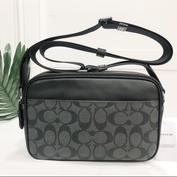 Coach Graham Crossbody In Signature Canvas in Gunmetal/Charcoal/Black - Picture 2 of 5